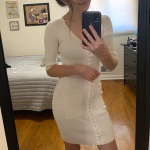 GUESS lace front sweater dress